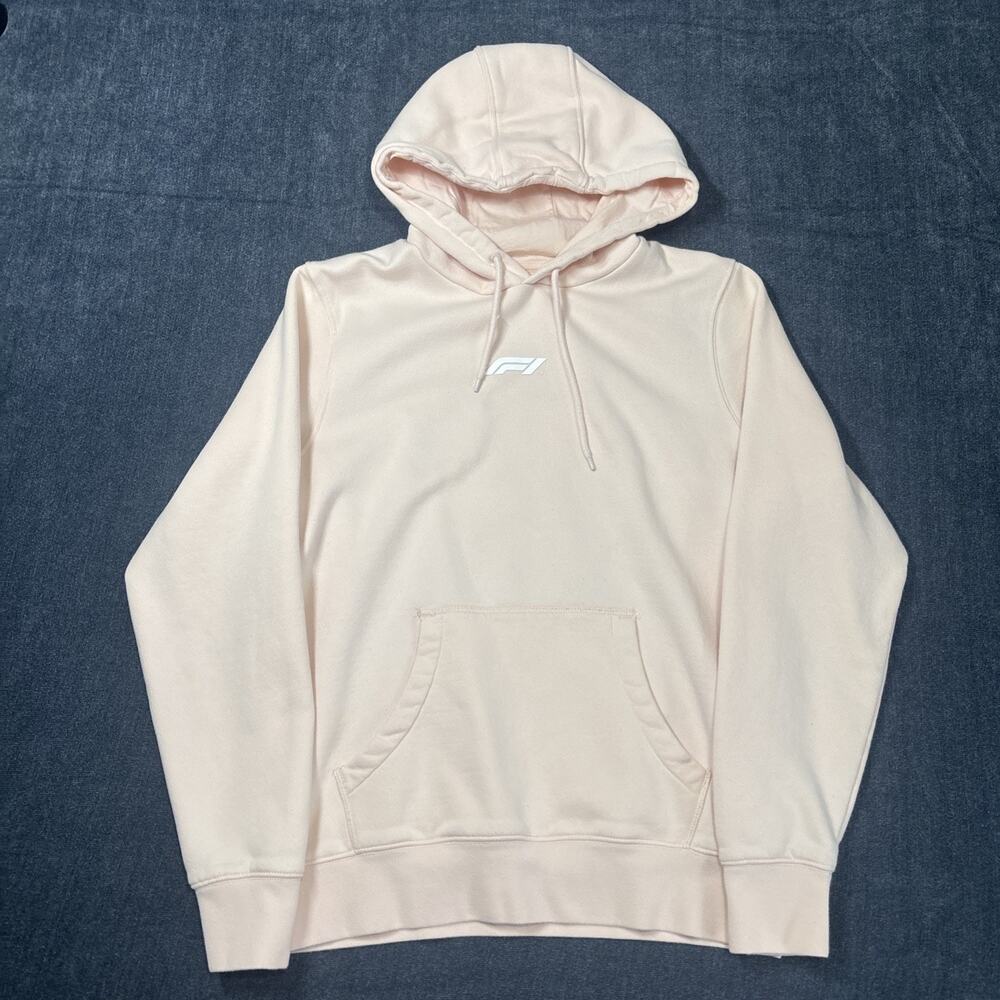 Formula 1 Pink Fleece Graphic Pullover Hoodie Men's Size M Logo Regular Fit